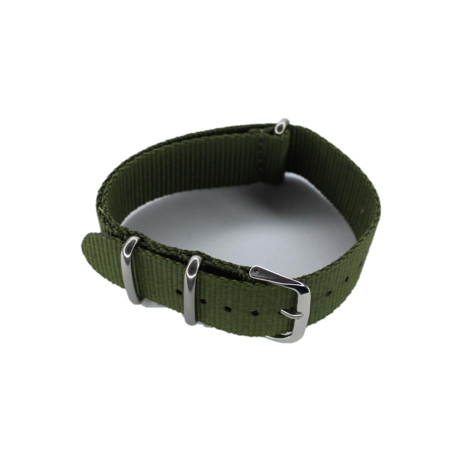 Ремешок для часов тканевый CBUS43 20 мм L-235 мм Khaki Silver (3707) - фото 1 Ремешок для часов тканевый CBUS43 20 мм L-235 мм Khaki Silver (3707) - фото 1