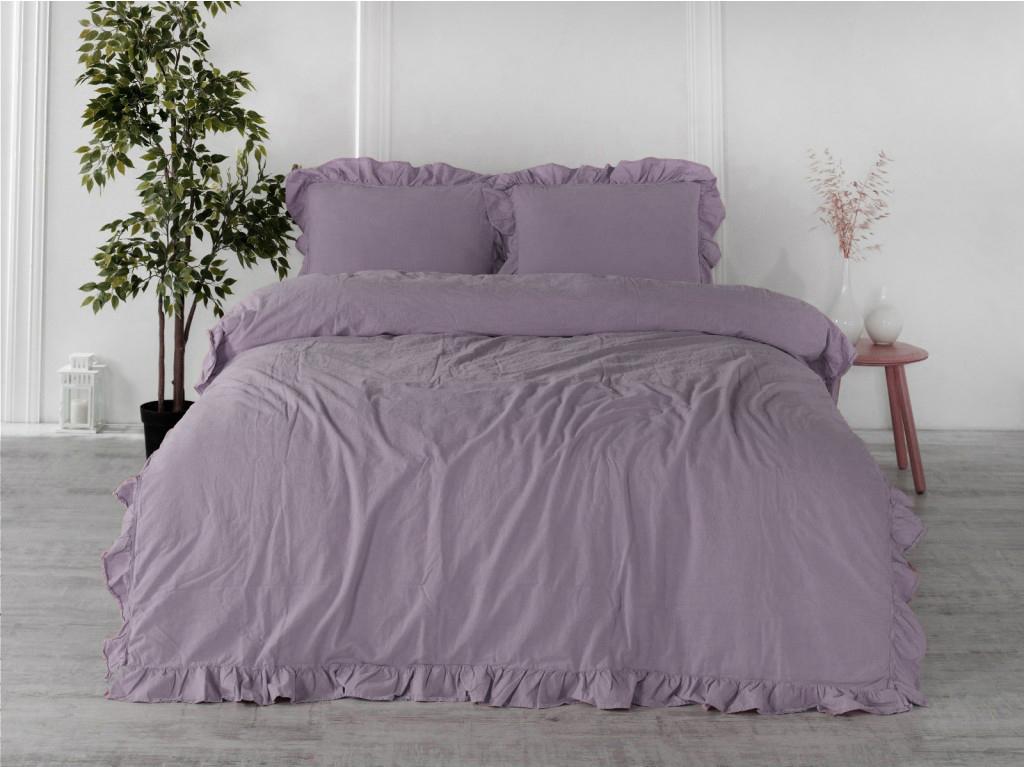 Комплект постельного белья Limasso StoneWashed Exclusive Ranforse 200x220 см Natural Violet (23297530)