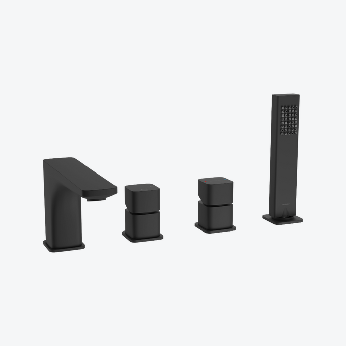 Змішувач на борт ванни врізний Excellent Keria Чорний матовий