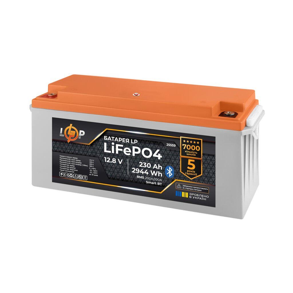 Акумулятор LogicPower LiFePO4 12,8V 230 Ah 2944Wh BMS 200A/100А пластик Smart BT (25559)