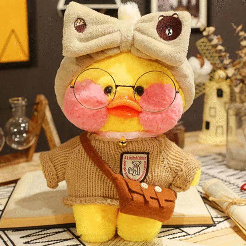 Мягкая игрушка плюшевая уточка LaLafanfan Chocolate 30 см (d841ff2c)