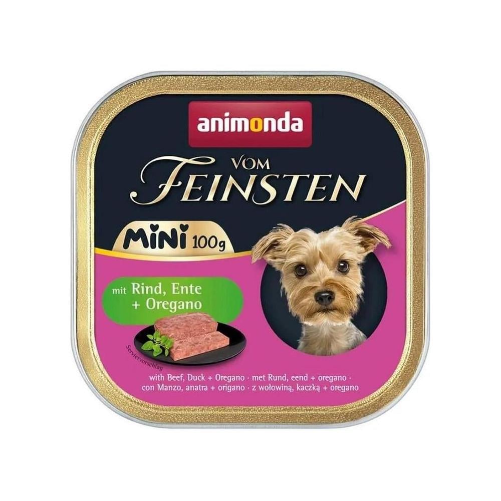 Корм для собак влажный Vom Feinsten Adult Mini мини пород с говядиной/уткой/орегано 100 г (4017721823616)