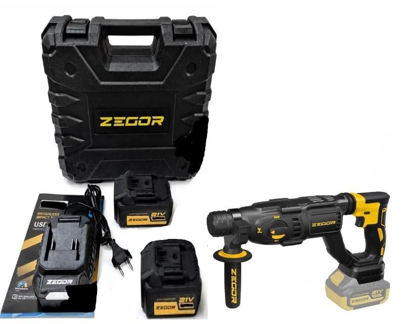 Перфоратор аккумуляторный Zegor EHPB-21BL-26 PROFESSIONAL 2 аккумуляторы 6 Ач/зарядное устройство (38414275)