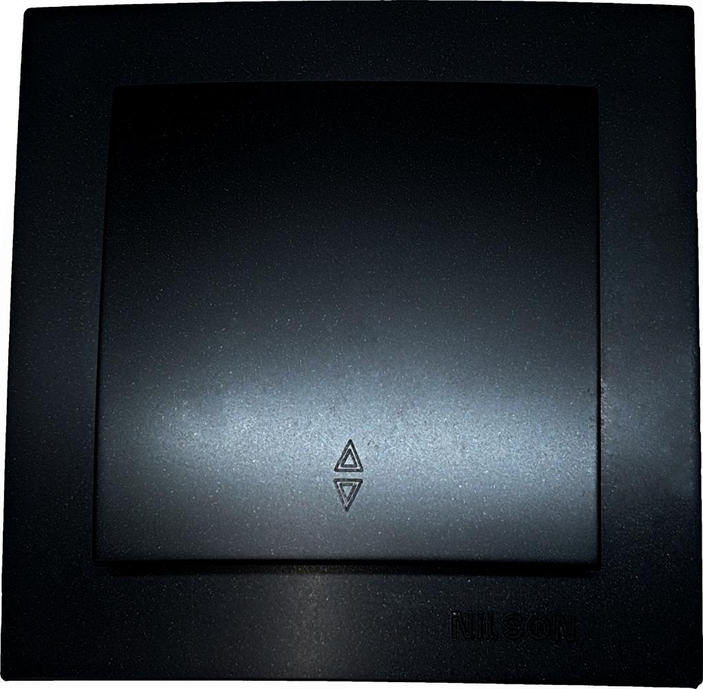 Вимикач прохідний одноклавішний Nilson Touran Чорний матовий (00000024438)