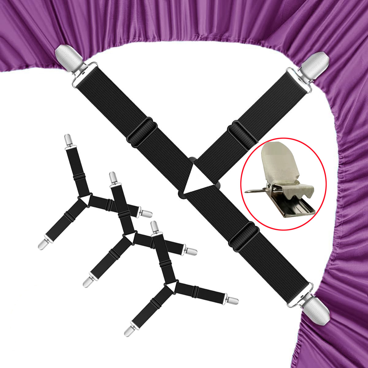 Тримач для простирадла підтяжки на матрац Чорний (70266) - фото 4 Тримач для простирадла підтяжки на матрац Чорний (70266) - фото 4