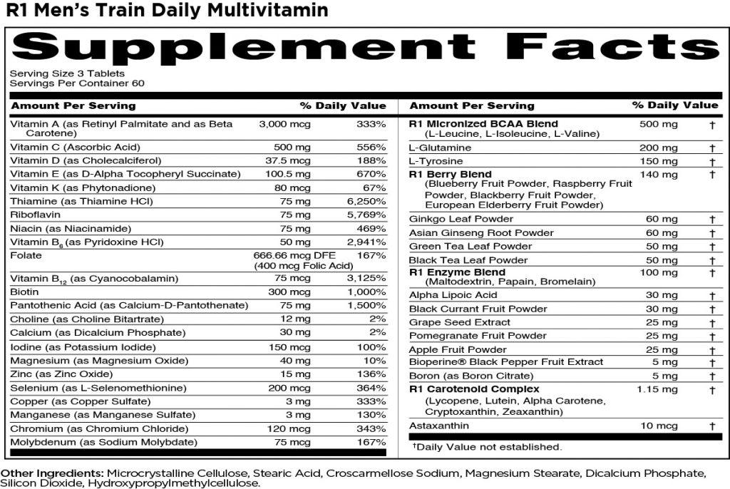 Витамины для мужчин Rule One Men's Train Daily Multivitamin 180 таблеток - фото 4