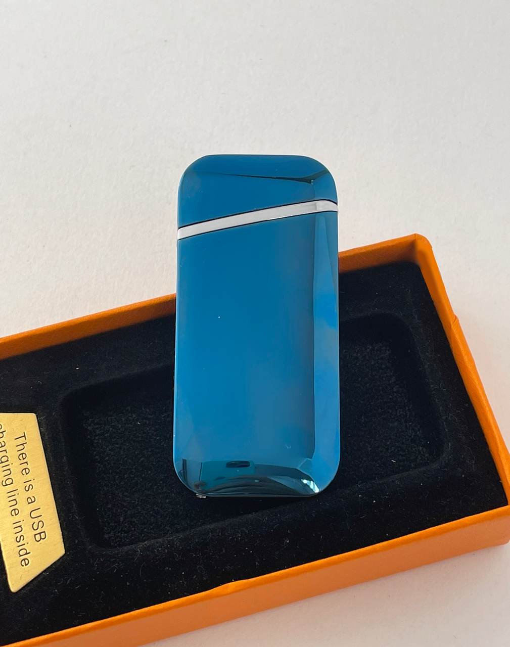 Зажигалка USB с двумя дугами "Лелека вже в дорозі" Синий (ДУГ02)
