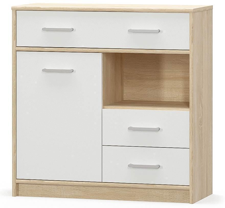 Комод Мебель-Сервіс 1Д3Ш Tips Дуб самоа/Белый (27110904)