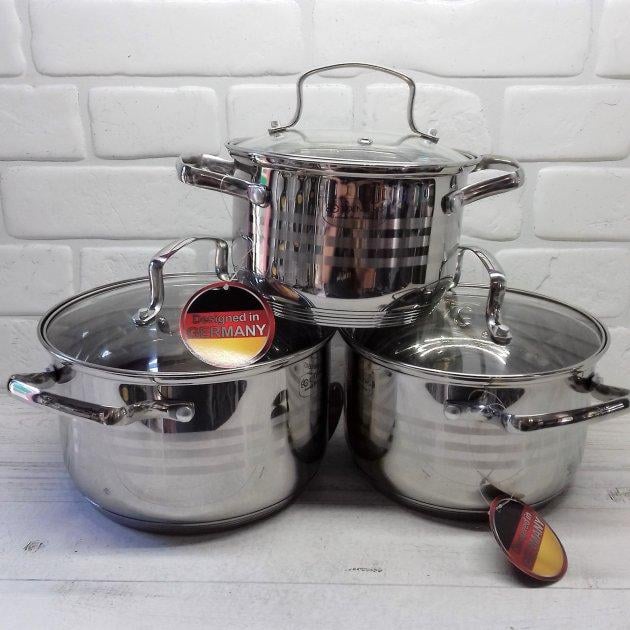 Набор кастрюль Edenberg 6 пр. из нержавеющей стали (EB-4071)