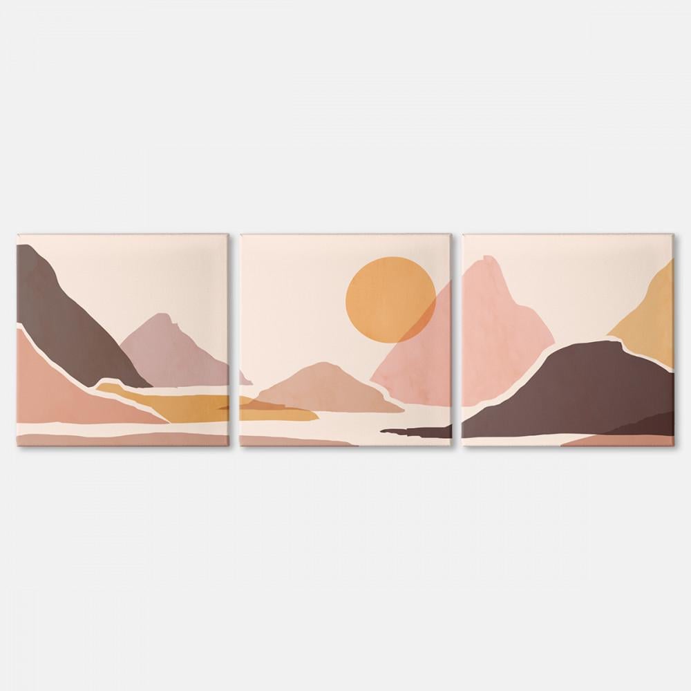 Картина модульная Malevich Store Pink Mountains из трех частей 111x35 см (MK322410)