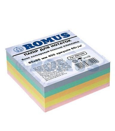 Папір для нотаток Romus Проклеєний 85х85 мм 400 аркушів Класика (R881099)