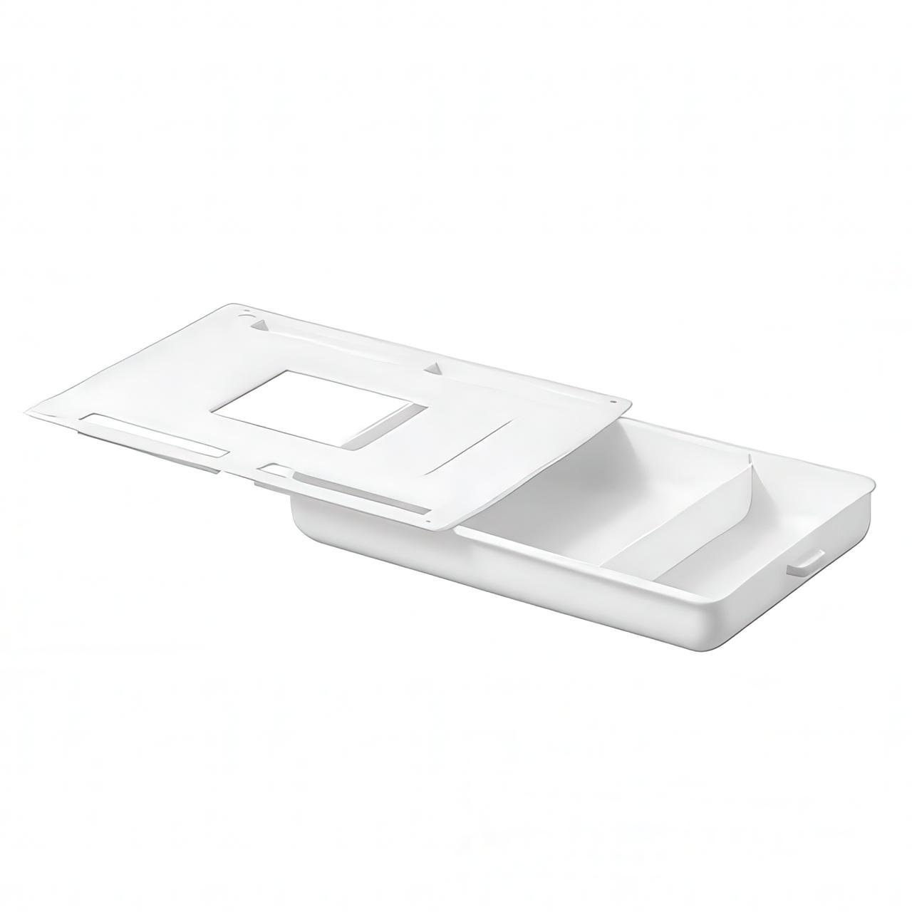 Органайзер выдвижной самоклеящийся для стола и полок установка без сверлений Белый