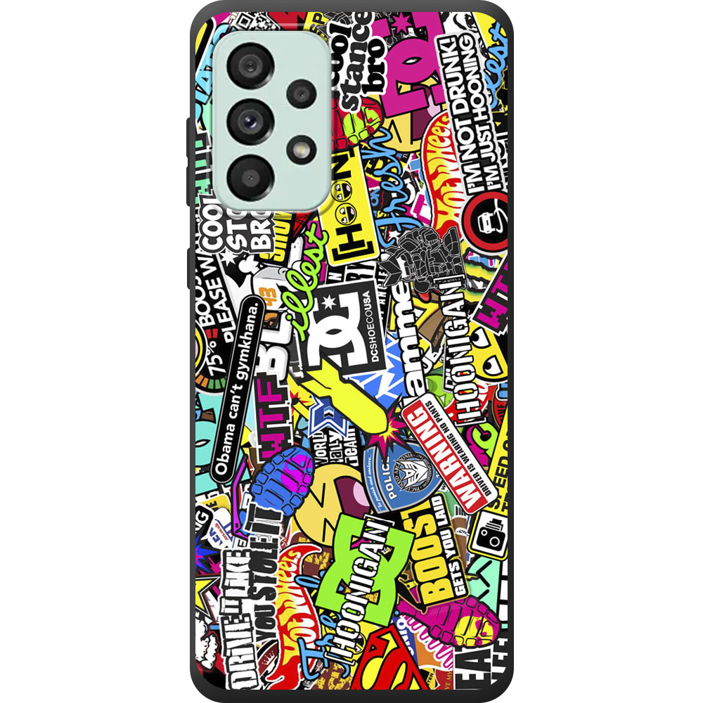 Чехол BoxFace Samsung Galaxy A73 5G (A736) Multicolored Inscriptions Черный силикон (44139-up880-44172) - фото 1