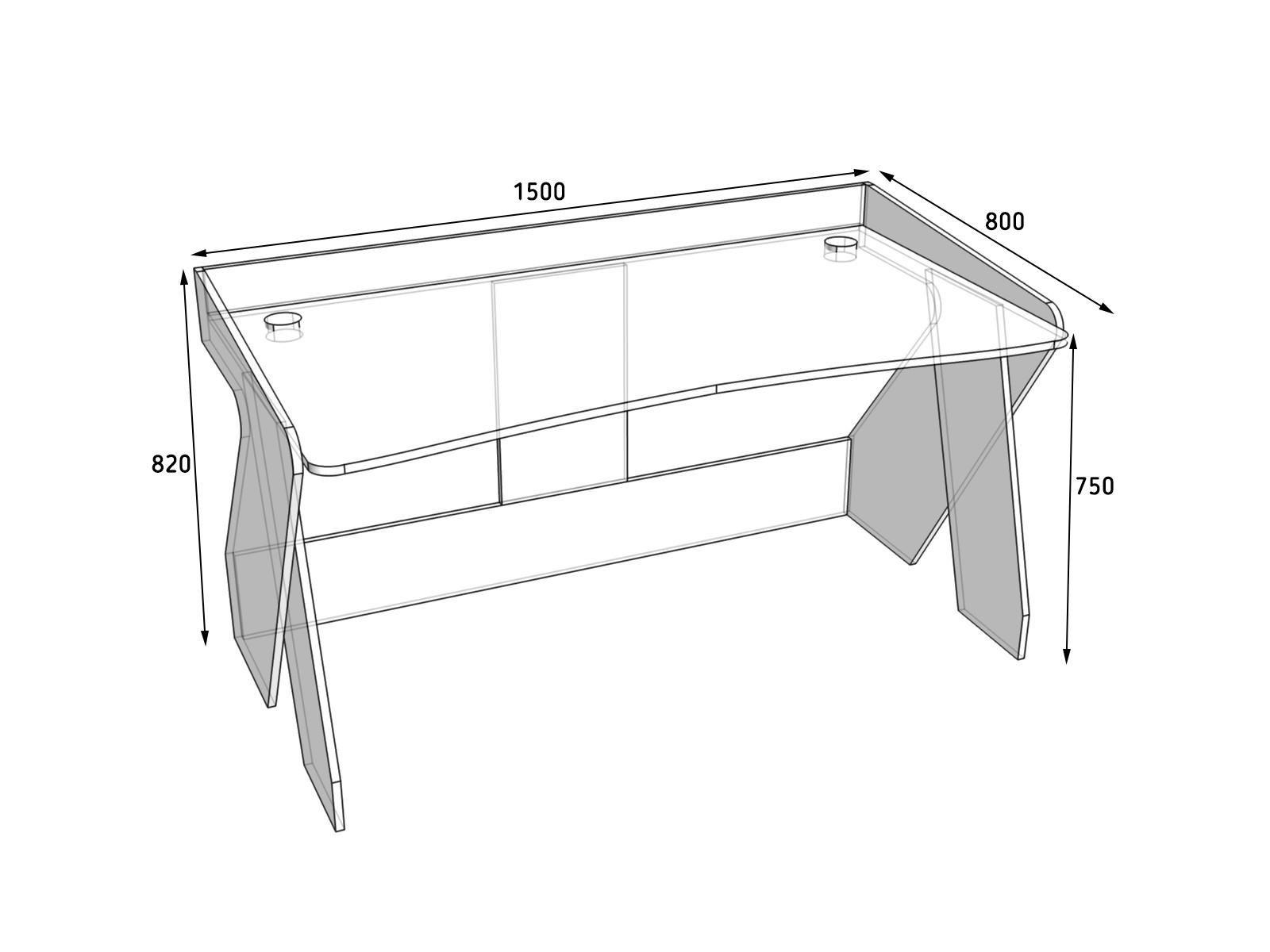 Геймерський стіл Тіса-меблі Rasin RS-3 150х82х80 см Чорний/Білий - фото 2 Геймерський стіл Тіса-меблі Rasin RS-3 150х82х80 см Чорний/Білий - фото 2