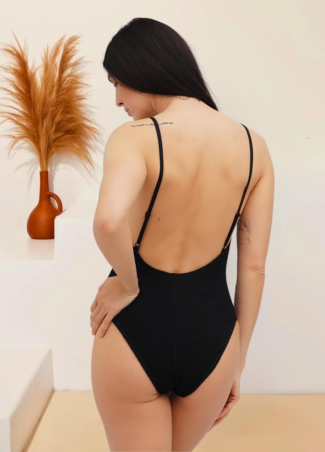 Купальник сплошной Monika из жатой ткани XXL Черный (1756) - фото 4 Купальник сплошной Monika из жатой ткани XXL Черный (1756) - фото 4