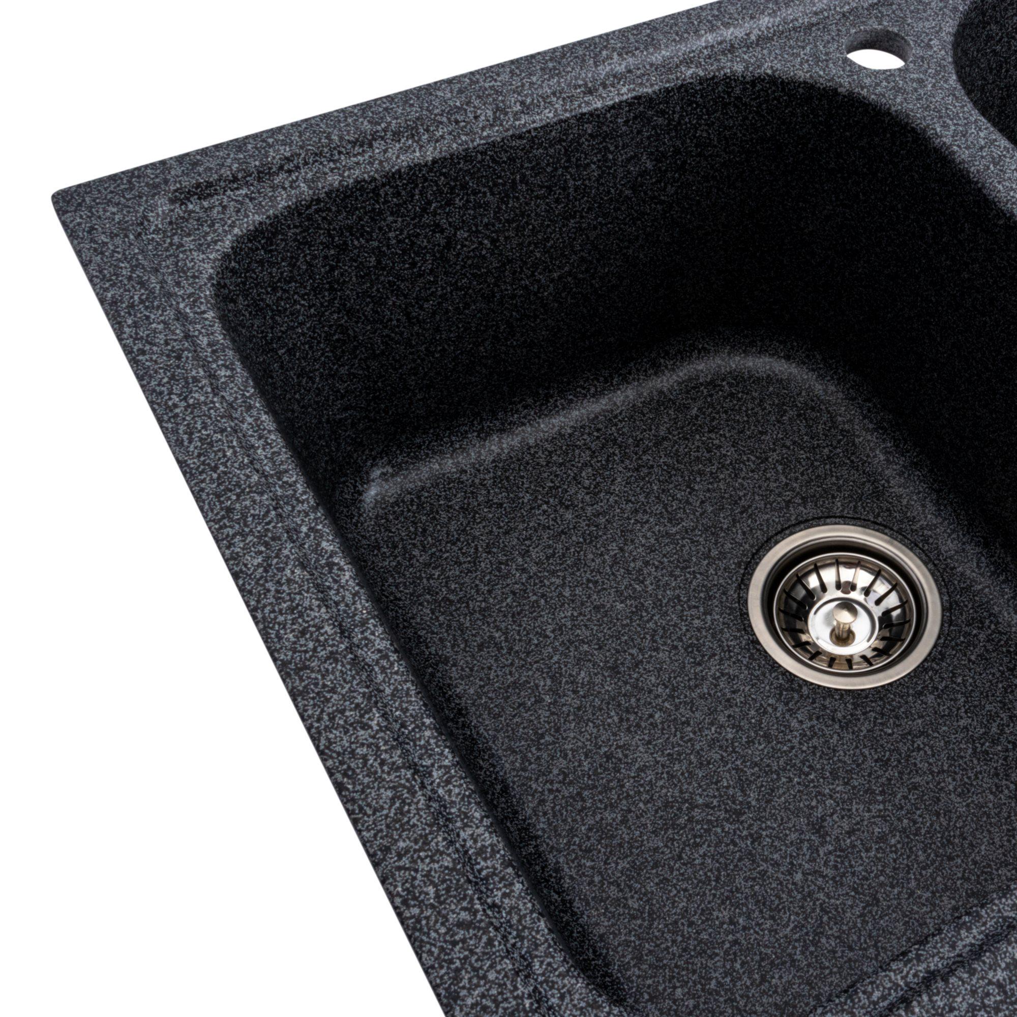 Мойка для кухни гранитная Platinum 7950 Equatoria матовая Графитовый - фото 5