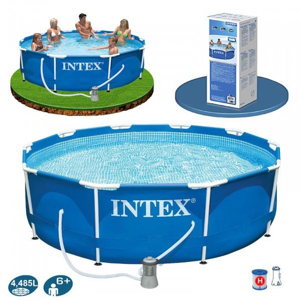 Басейн каркасний Intex 305-76 см 4485 л з фільтр-насосом/тентом Синій (28202-1) - фото 2