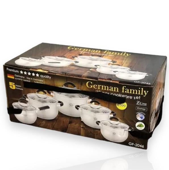 Набор кастрюль German Family GF-2046 10 предметов из нержавеющей стали - фото 6