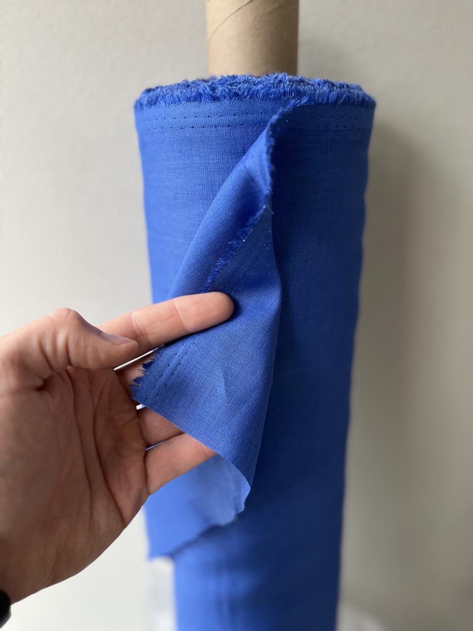 Ткань LINEN PLUS 100% лен 143 см 1561 Синий - фото 2