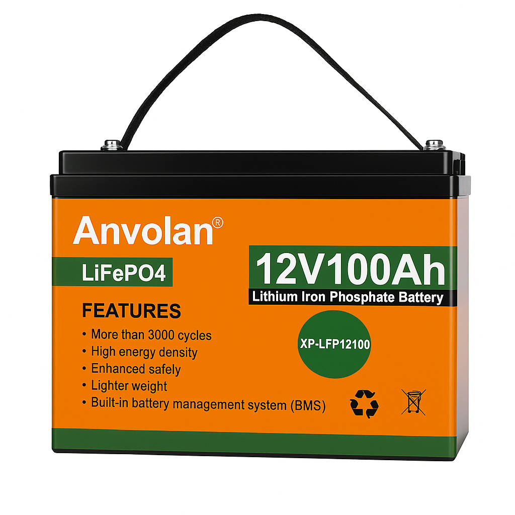 Акумулятор Anvolan LiFePO4 12.8V 100Ah з BMS та дисплеєм - фото 1 Акумулятор Anvolan LiFePO4 12.8V 100Ah з BMS та дисплеєм - фото 1