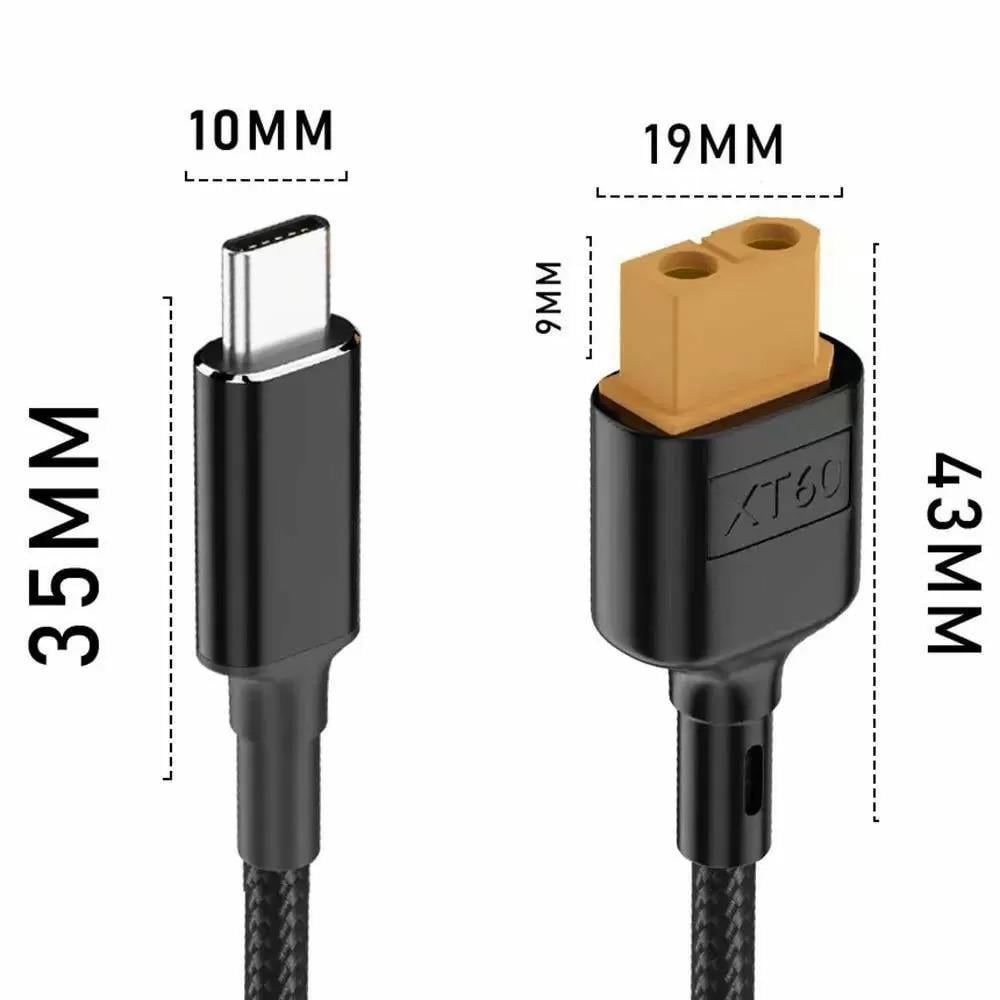 Кабель-перехідник USB Type-C до XT60 100W 20V 5A 1 м (ART-14371) - фото 3