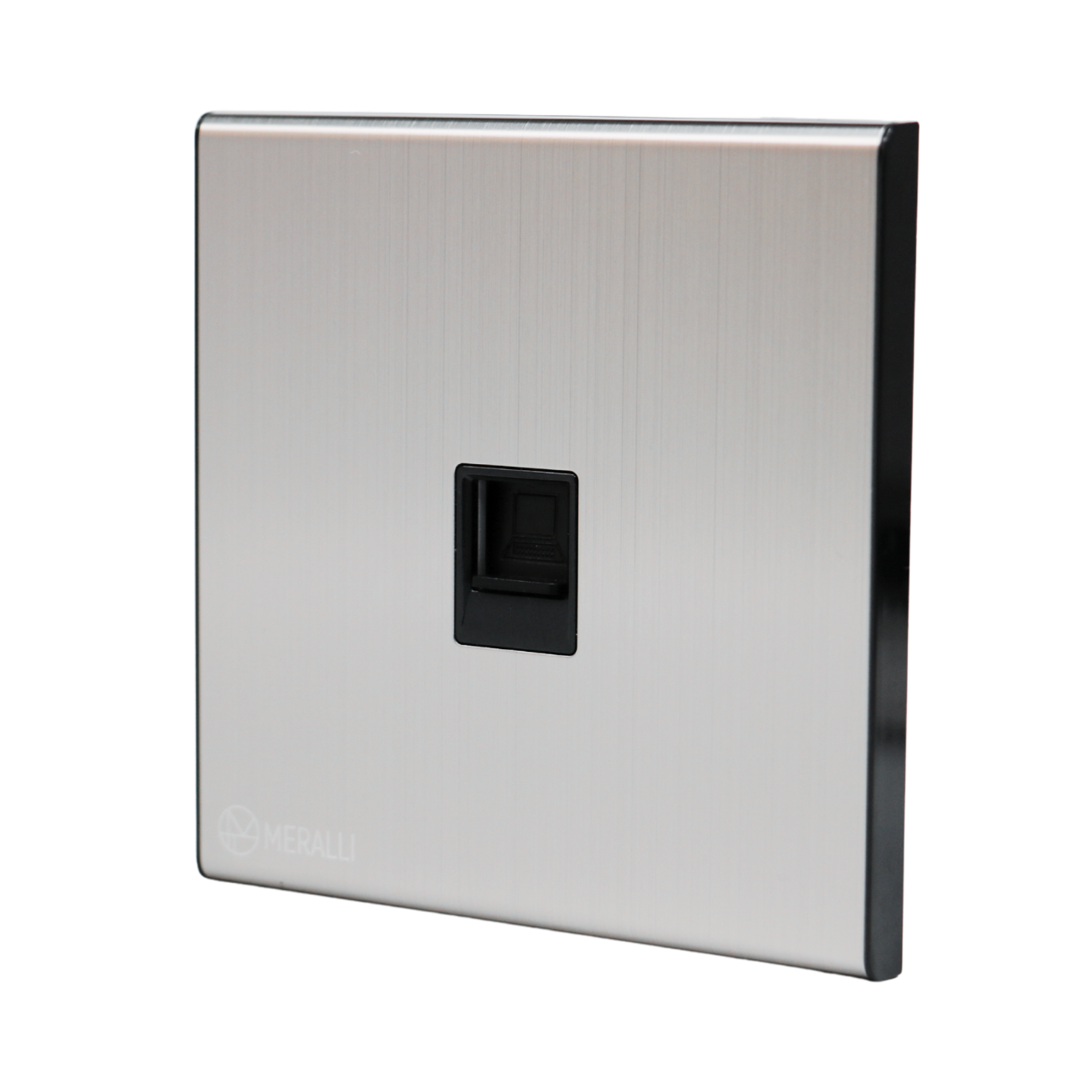Комплект розетка комп'ютерна MERALLI INOX із нержавіючої сталі безрамкова RJ46/підрозетник квадратний MERALLI модульний вбудований Чорний - фото 2 Комплект розетка комп'ютерна MERALLI INOX із нержавіючої сталі безрамкова RJ46/підрозетник квадратний MERALLI модульний вбудований Чорний - фото 2