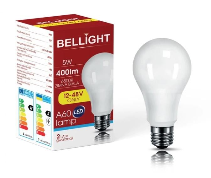 Лампа світлодіодна низьковольтна LED A60 12/48V 5W E27 6500K