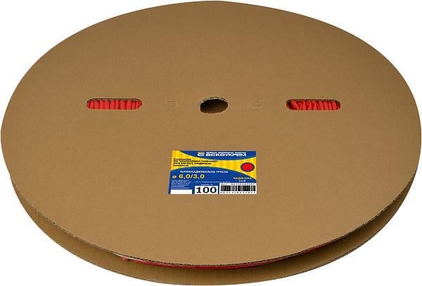 Трубка термоусадочная АСКО-УКРЕМ 6/3 мм 100 м Красный (28689816)