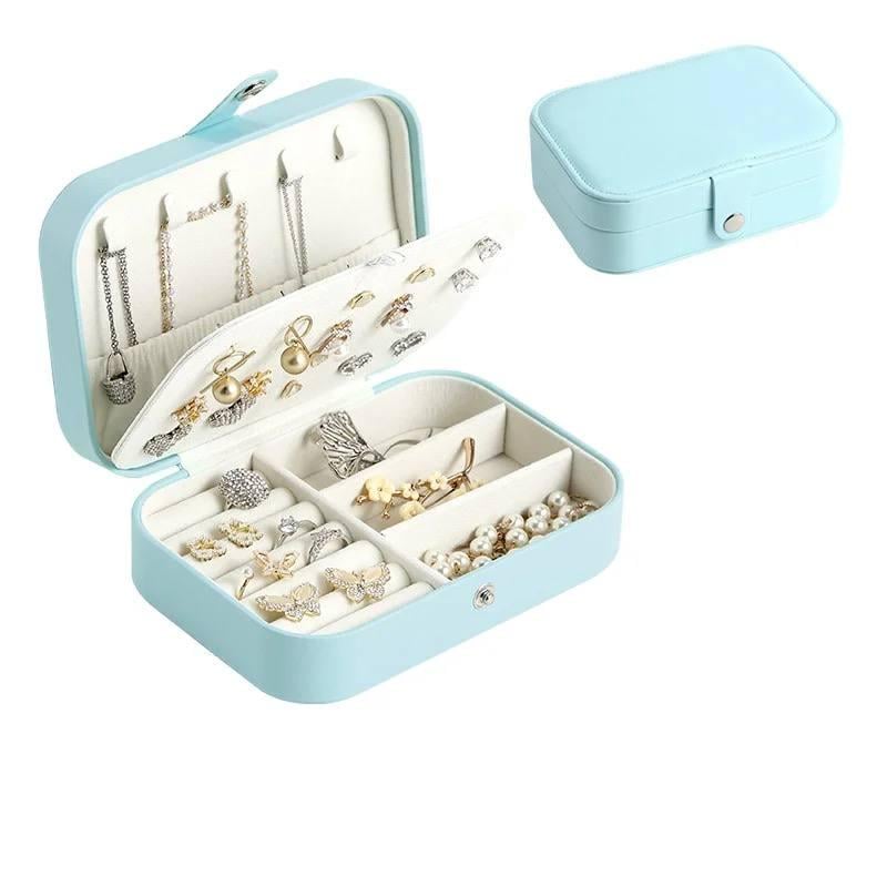 Органайзер для зберігання прикрас, скринька для ювелірних прикрас 16х11 см Блакитний (ST0235) - фото 2 Органайзер для зберігання прикрас, скринька для ювелірних прикрас 16х11 см Блакитний (ST0235) - фото 2