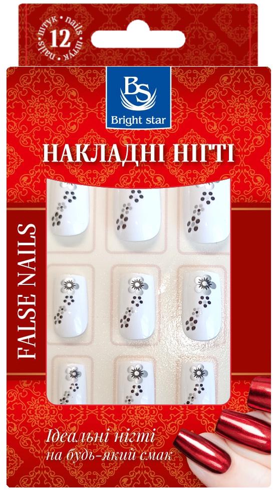 Накладные ногти Bright Star с рисунком в упаковке 12 шт. (LRN-755-17)