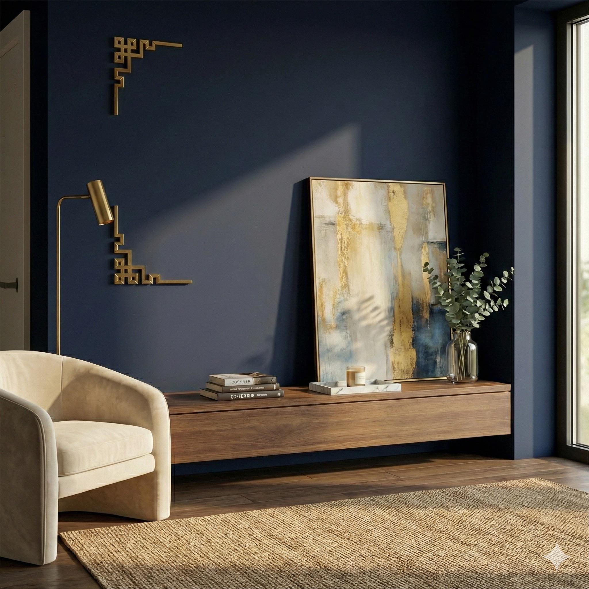 Узор зеркальный угловой  DFA для стен и мебели 2 шт. Золотой (YA00096-G)