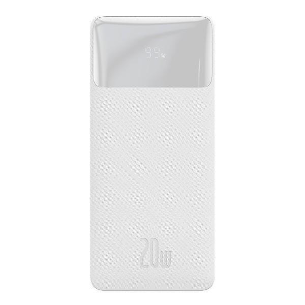 Павербанк Baseus Bipow Digital Display 20000 mAh 20W 3A PD White с быстрой зарядкой