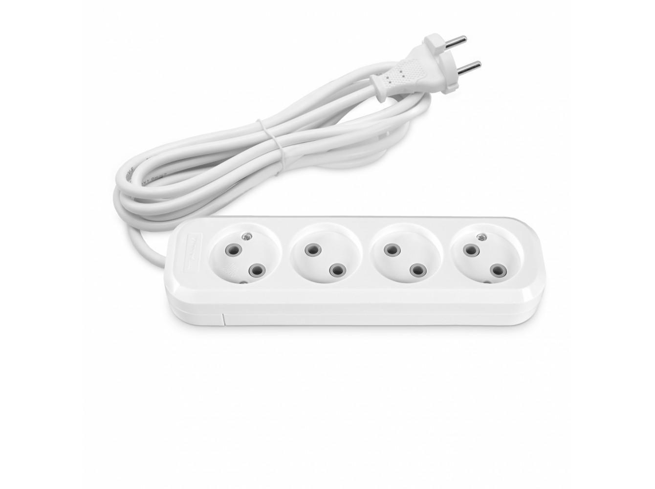 Подовжувач чотиримісний мережевий TITANUM Standard без заземлення 2x1 кв. мм 3 м Білий (27849087) Подовжувач чотиримісний мережевий TITANUM Standard без заземлення 2x1 кв. мм 3 м Білий (27849087)