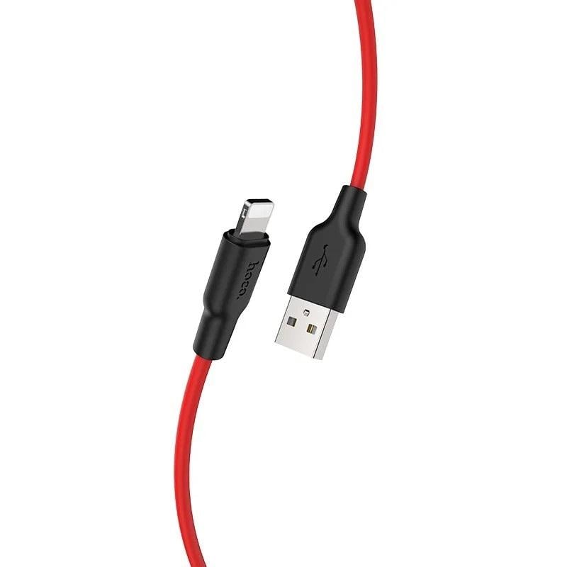 Кабель Hoco X21 Plus Silicone Cable Lightning силиконовый 1м 2,4A Красный (1960681134)