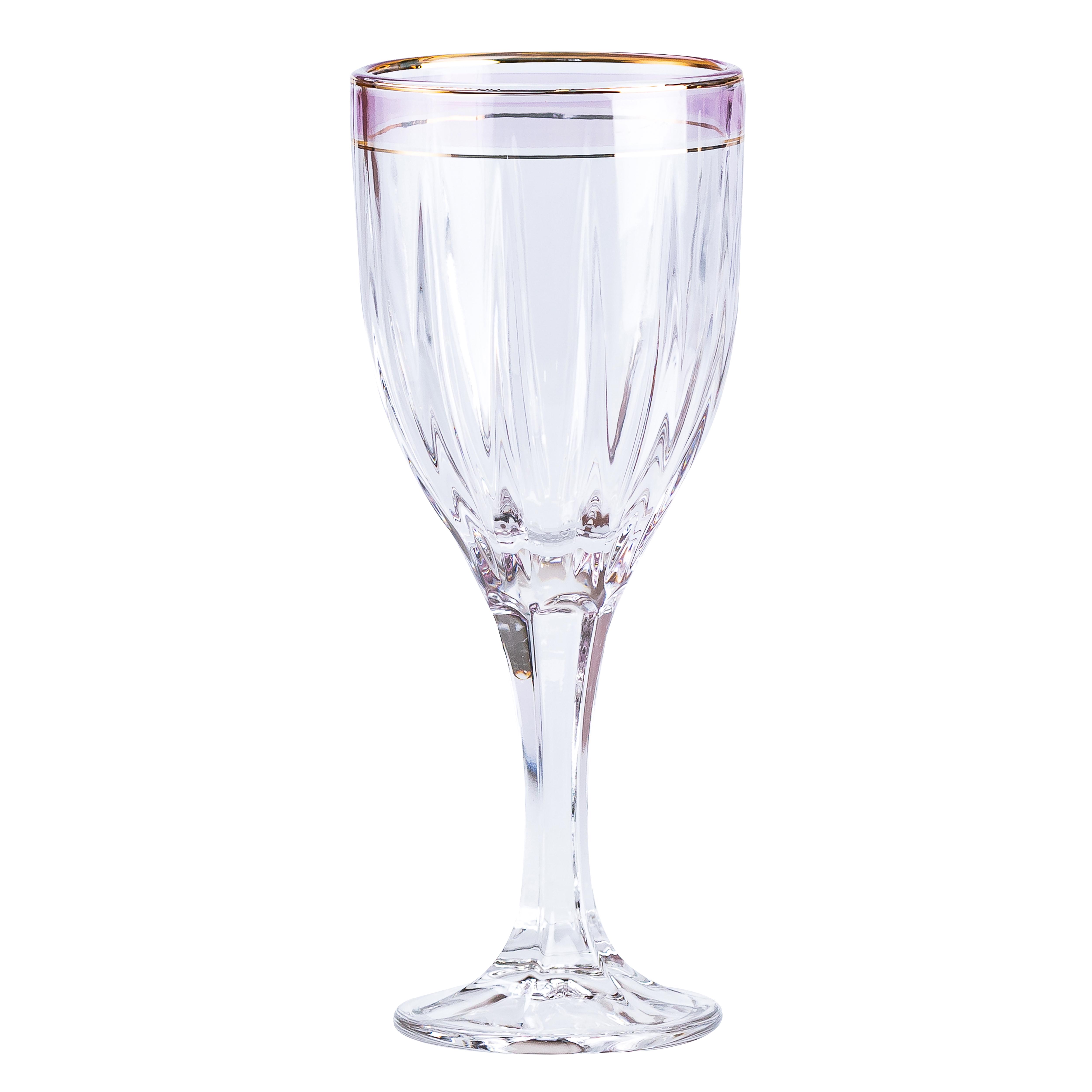 Набор бокалов для вина с золотой каймой 6 штук 250 мл Розовый (HP548) - фото 2 Набор бокалов для вина с золотой каймой 6 штук 250 мл Розовый (HP548) - фото 2