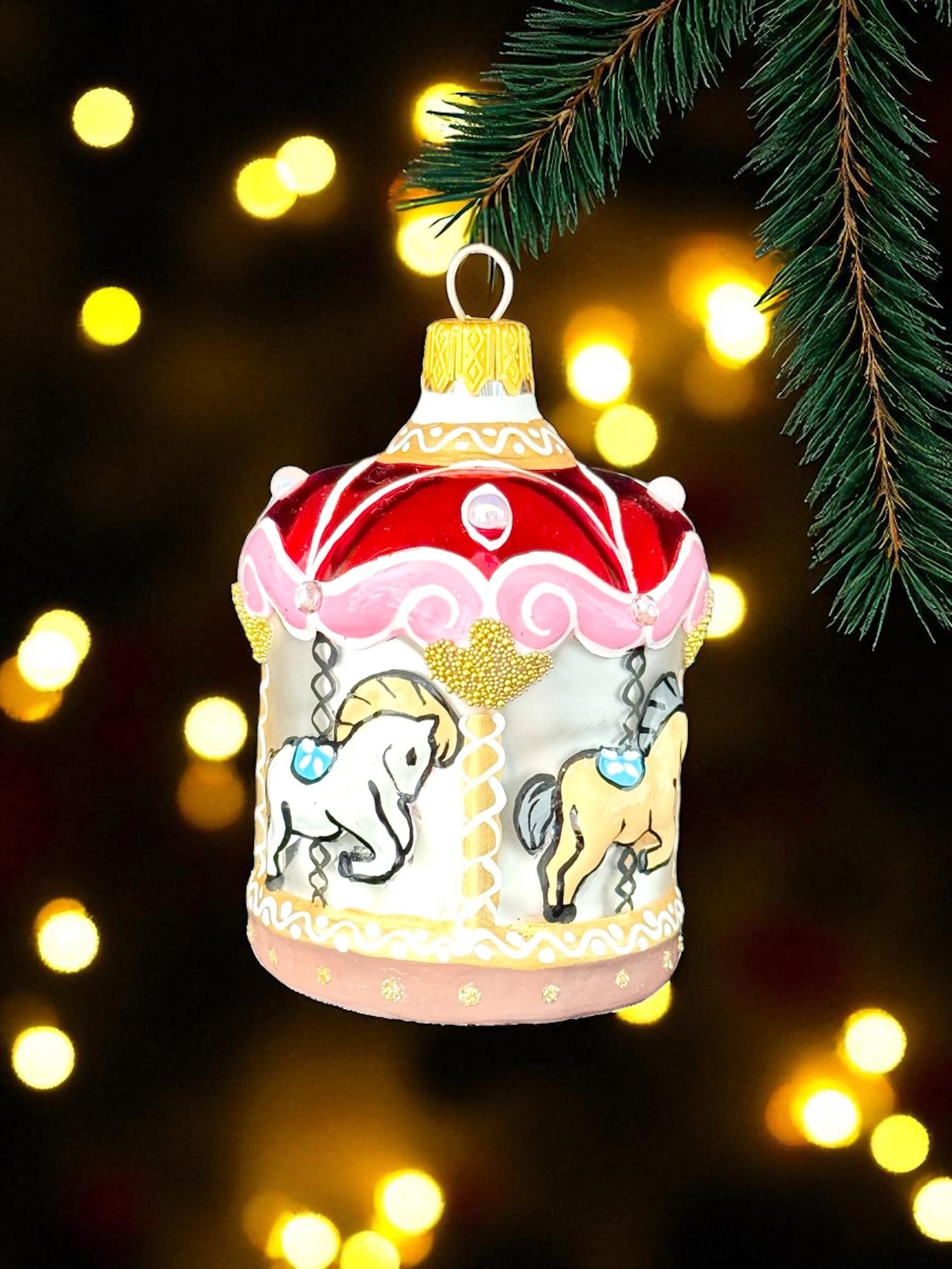 Іграшка на ялинку Карусель зі скла (F-227-1) - фото 4 Іграшка на ялинку Карусель зі скла (F-227-1) - фото 4