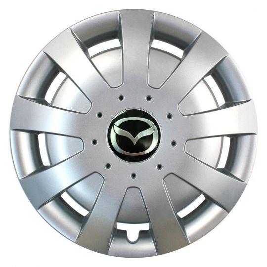 Ковпаки автомобільні SKS 309 R15 з логотипом Mazda 4 шт. Сріблястий