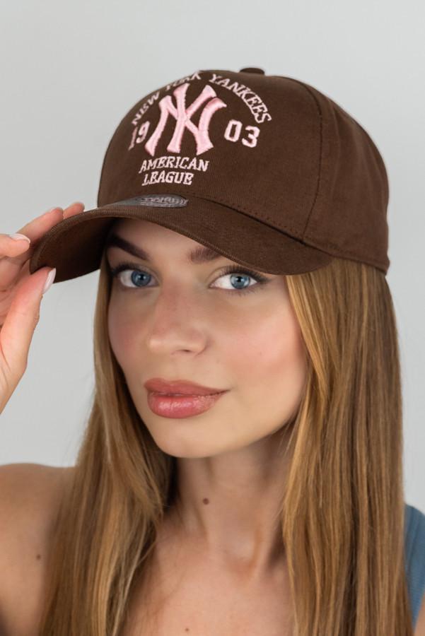 Бейсболка-трекер Braxton New York Yankees 1557 пятиклинка унисекс Коричневый с розовым (34792763)