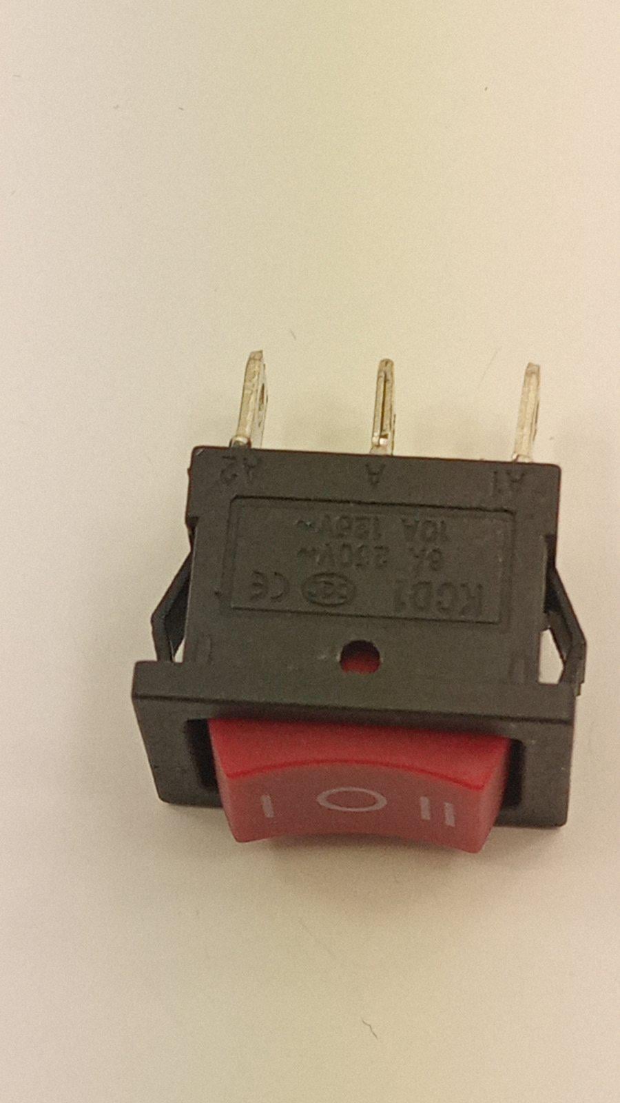 Переключатель клавишный KCD1-103 ON-OFF-ON 3pin 6A/250V Красный (01895)
