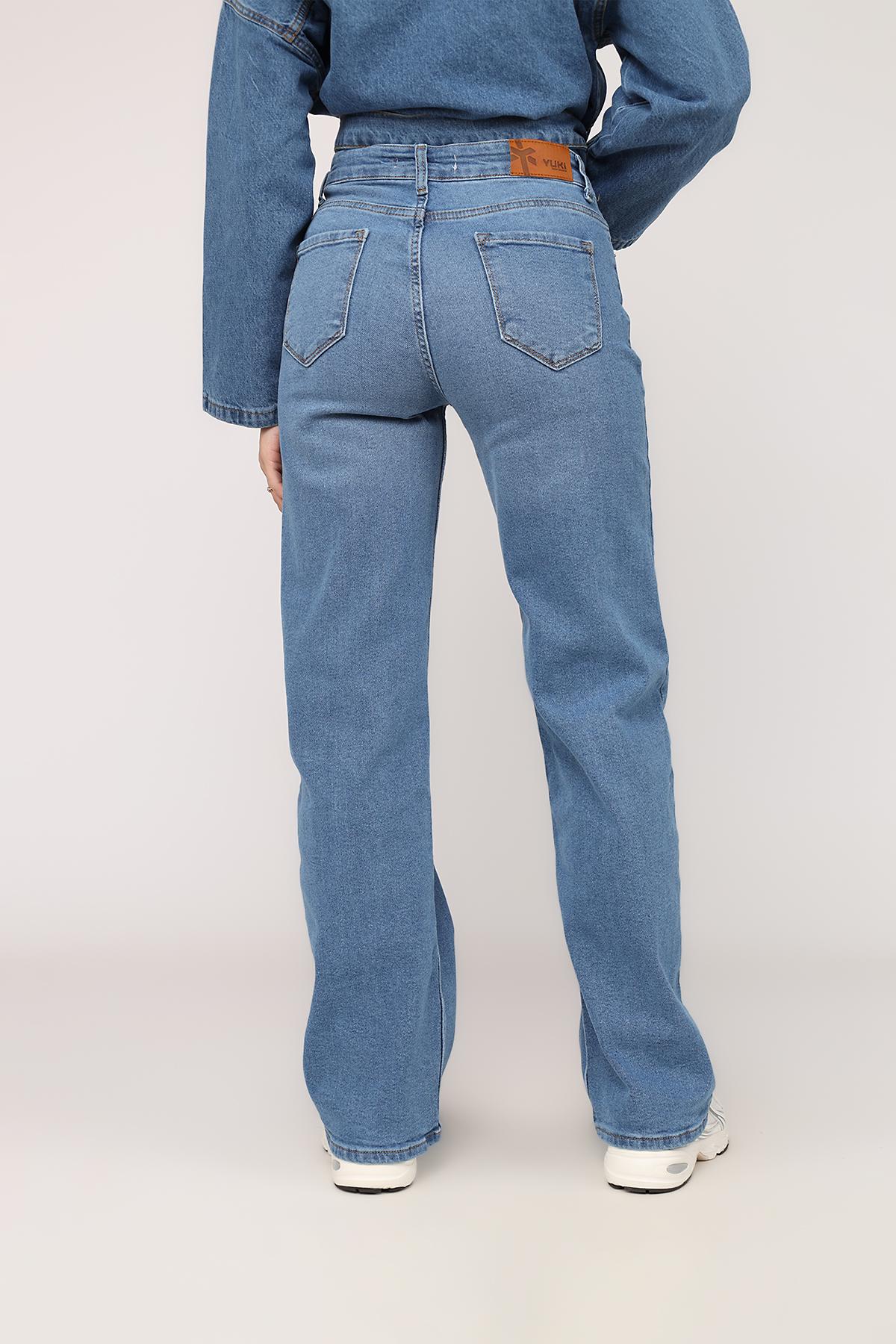 Джинси жіночі Wide leg ЦБ-00274407 р. 50 Блакитний (SKT001058528) - фото 4