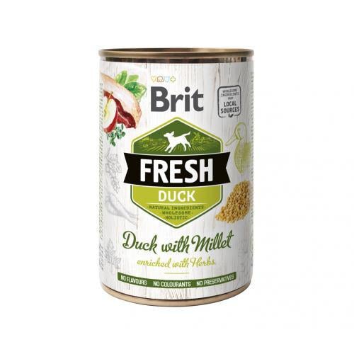 Корм консервированный Brit Fresh Duck/Millet для собак с уткой и пшеном 400 г