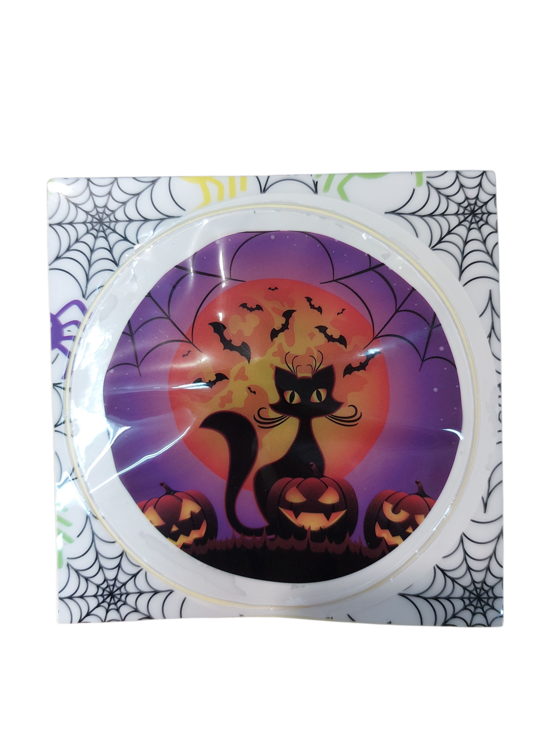 Наклейка для Хэллоуин Кот и луна 8 см Разноцветный (026213)