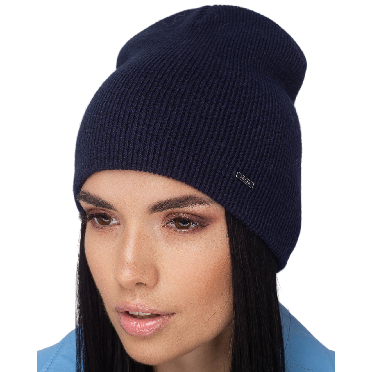 Шапка жіноча напіввовняна Leks Гріммі one size Темно-синій - фото 1 Шапка жіноча напіввовняна Leks Гріммі one size Темно-синій - фото 1