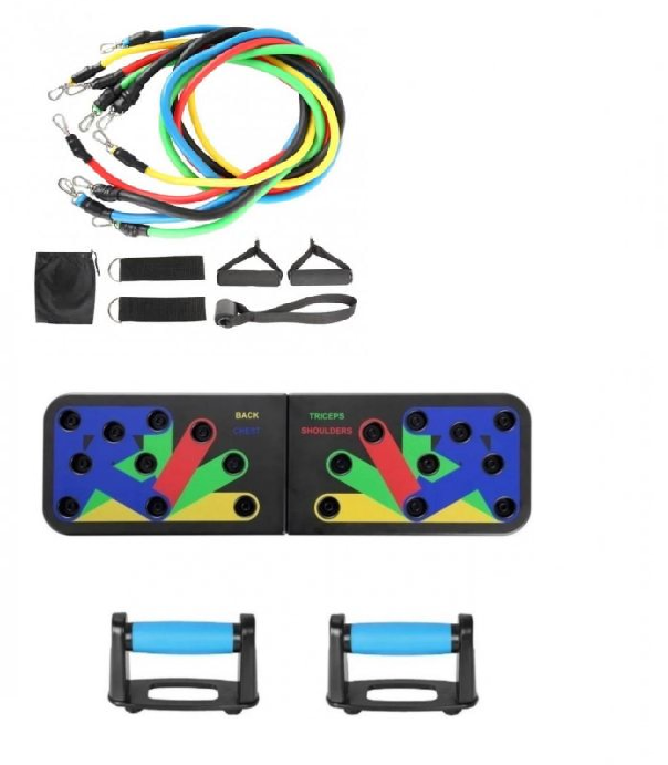 Набор для тренировок доска для отжиманий и набор трубчатых эспандеров