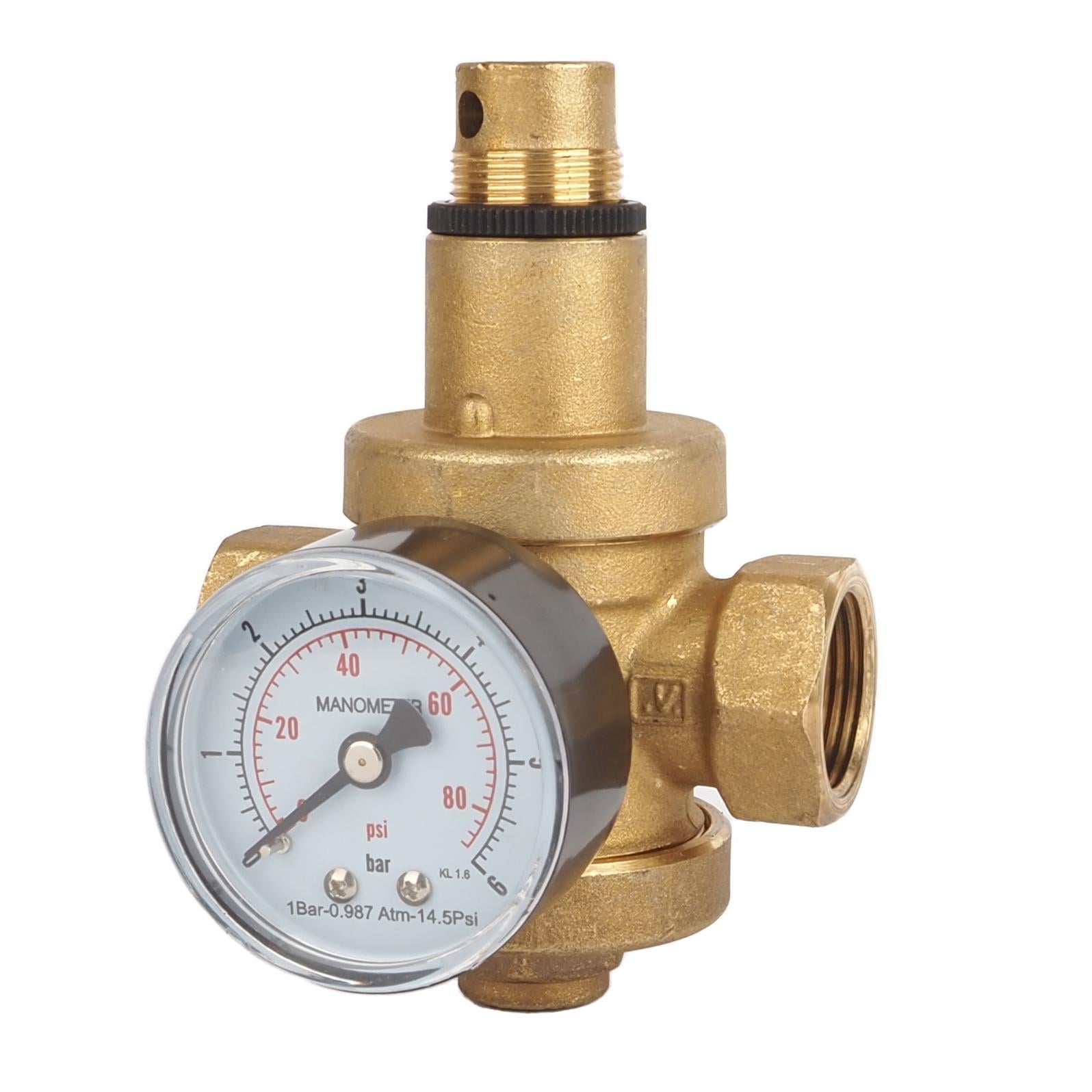 Редуктор давления воды 3/4" 0,5-6 бар с манометром усиленный Malgorani Eurobrass 143