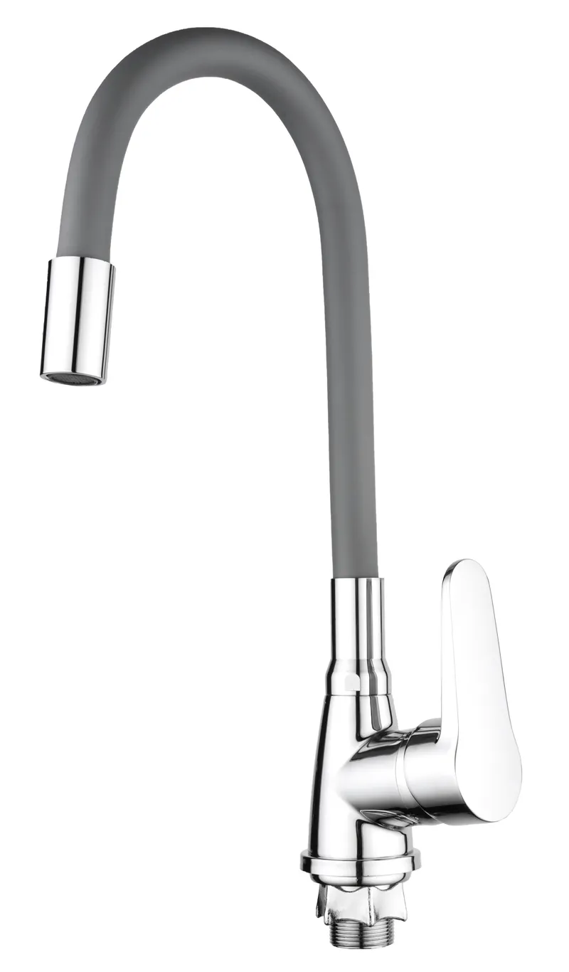 Кран для мийки з гнучким шлангом високий одноважільний MIXXUS цинковий сплав Хром (b-MI6307)