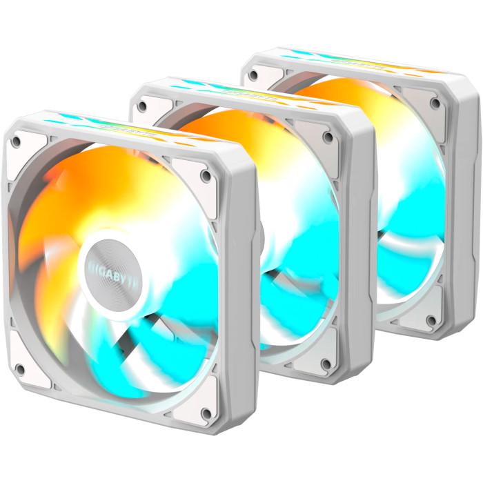 Вентилятор для корпуса Gigabyte EZ Chain Fan 120 Ice PWM 120 мм 3 Pack White (GP-GBT EZFAN1203 ICE)