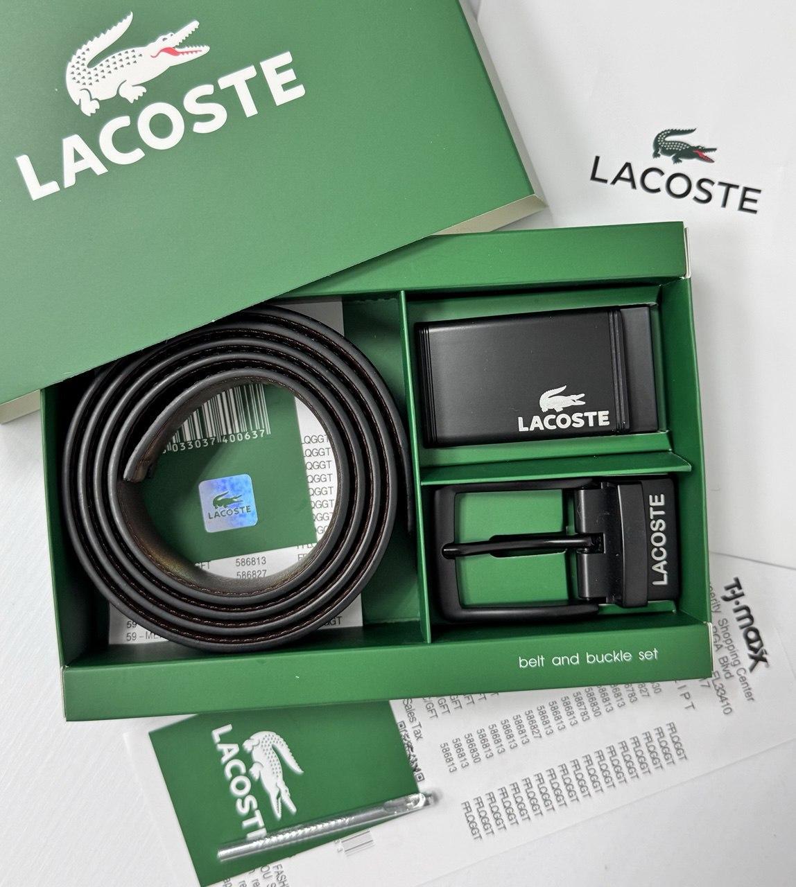 Набір чоловічий Lacoste ремінь з двома пряжками (988-1 PTR)