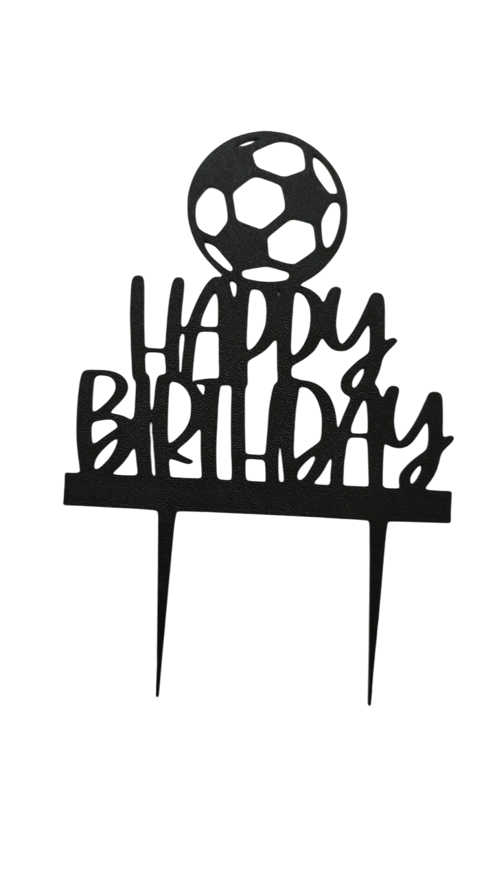 Топпер для торта мяч Happy Birthday Черный (695)