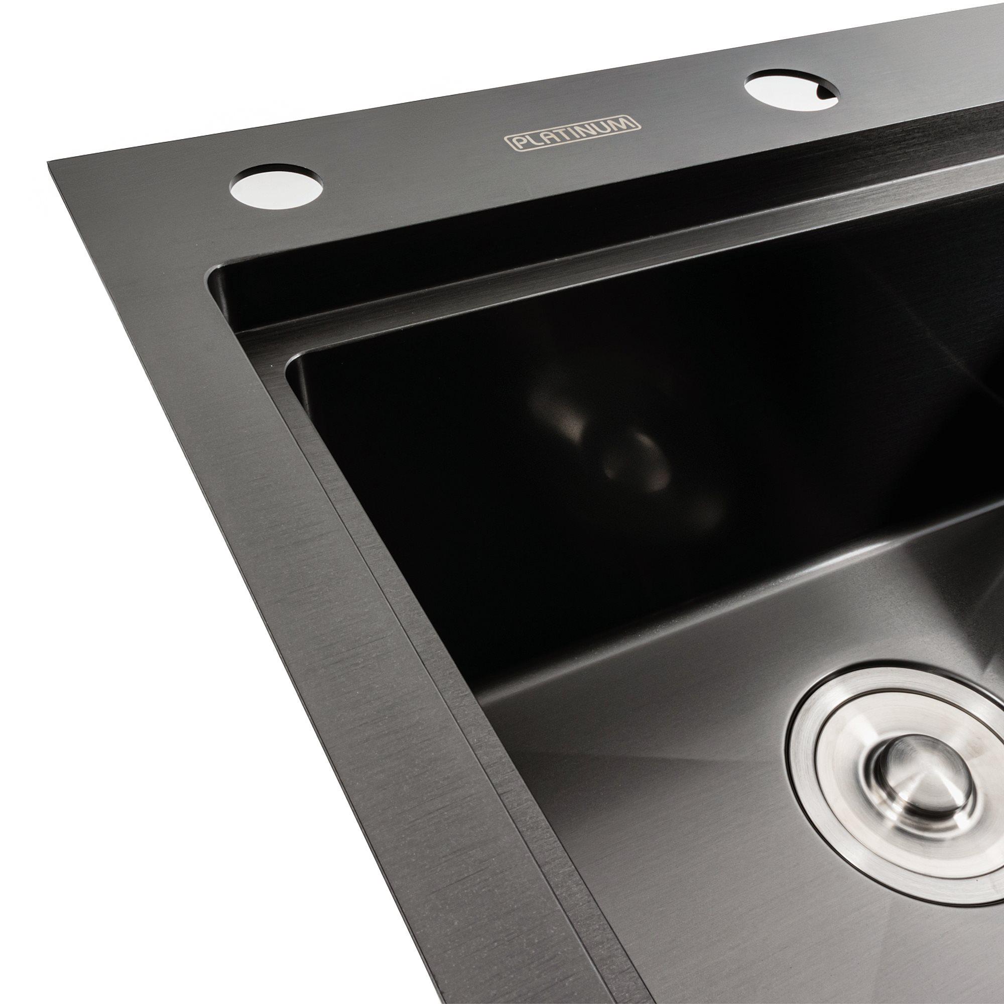 Мойка кухонная Platinum PVD L 78х43 см Черный (24707443) - фото 4 Мойка кухонная Platinum PVD L 78х43 см Черный (24707443) - фото 4
